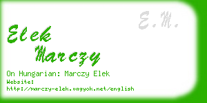 elek marczy business card